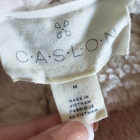 Caslon Vest Womens M Brown Sherpa Vegan Suede Open Front - Picture 3 of 6